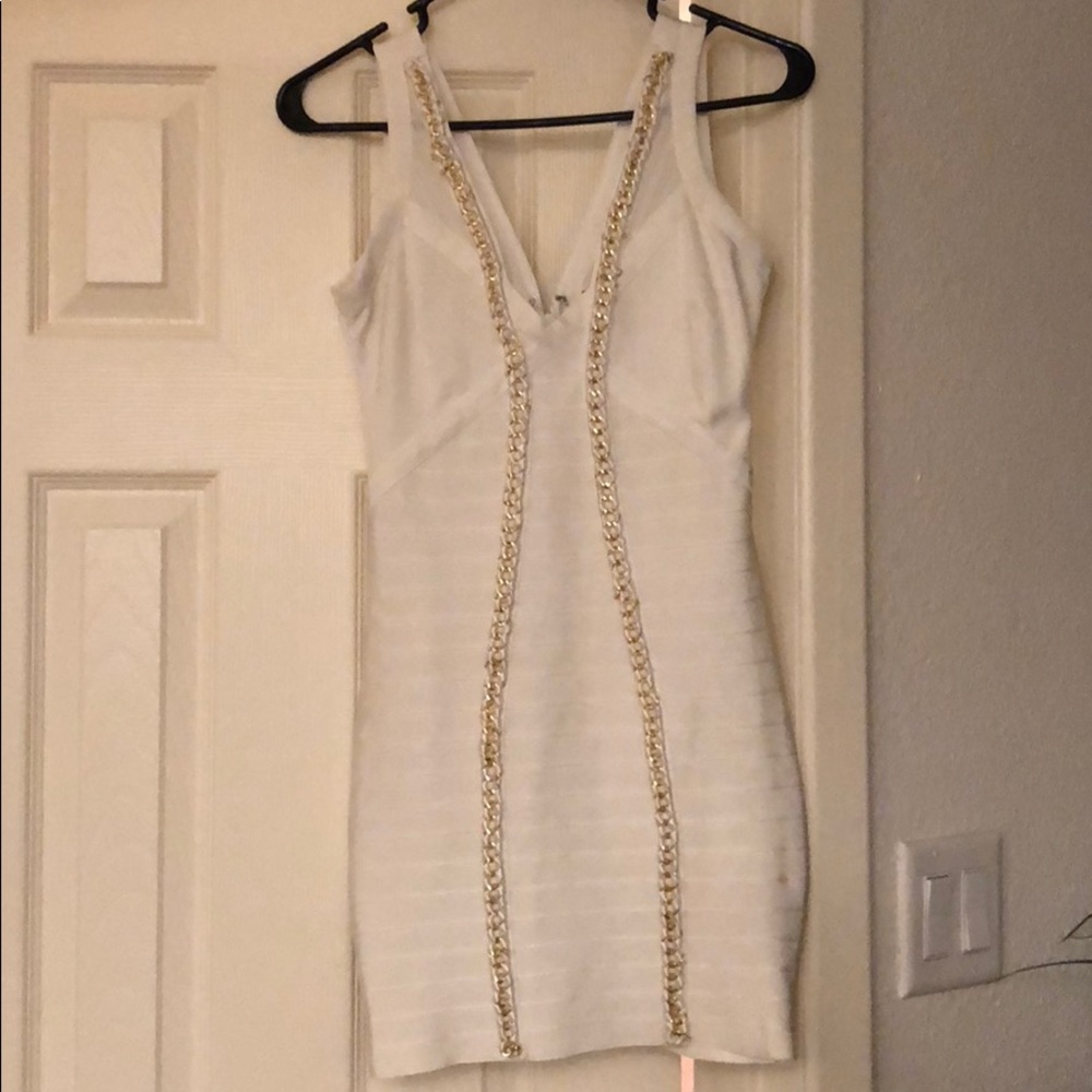 White Bebe Bodycon Dress